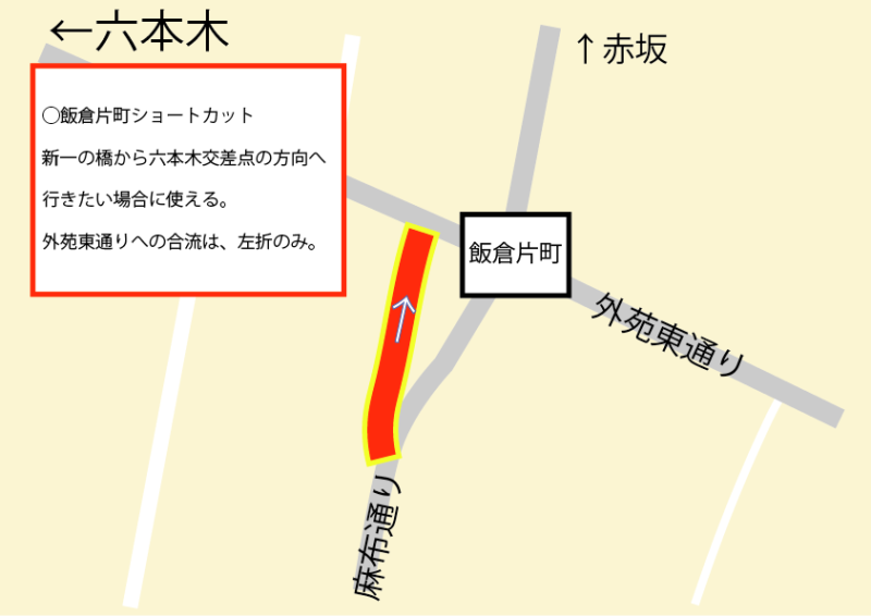 飯倉片町ショートカットのイラスト