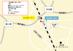 恵比寿駅(西口、東口)