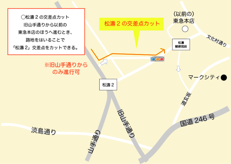 松濤2の交差点カット