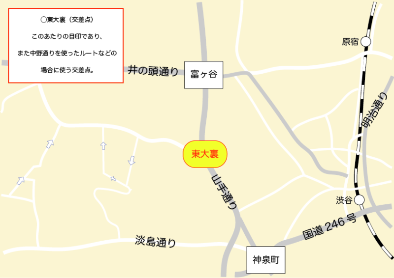 東大裏(交差点)